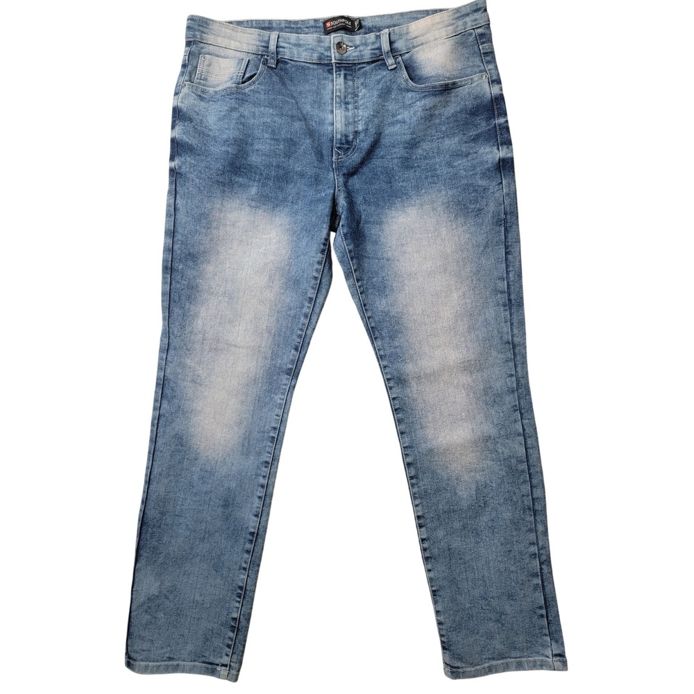 Southpole Jeans Size 38x32 Light Wash Distressed Skinny Denim Y2K Skater Grunge